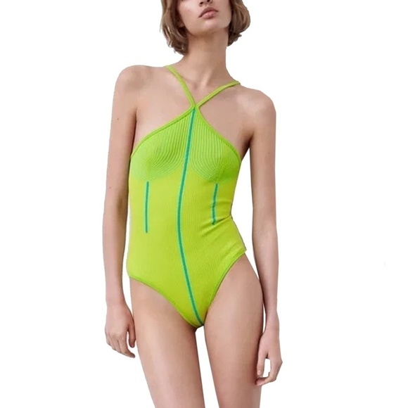 ZARA Compression Bodysuit Leotard Romper Playsuit Seamless Versatile - Picture 12 of 15